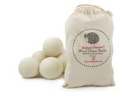 Buttons 6-Pack XL Premium Organic 100% Wool Dryer Balls, Reusable Natural Fabric Softener, Reduce Wrinkles, Saves Drying Time, Anti Static, Organic, Non-Toxic