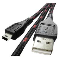 Cloth Jacketed / Ruggedized USB 2.0 A Male to Mini B Cable (6FT