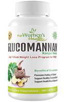Glucomannan Capsules from Konjac Root Powder - Safe & Natural Way To Reduce Appetite & Cravings - Our Glucomannan Weight Loss Program Free - Fiber Supplement - 100 Pills Of 700 mgs - 2000 mg/serving
