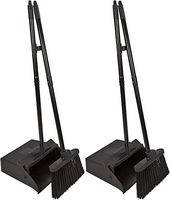 Carlisle 36141503 Duo-Pan Dustpan & Lobby Broom Combo, 3 Foot Overall Height, Black - 2 Pack