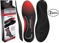 Physix Gear Full Length Orthotic Inserts with Arch Support Men & Women 2PAIR S
