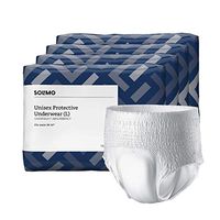 Amazon Brand - Solimo Incontinence Underwear for Men and Women, Overnight Absorbency, Large, 56 Count (4 packs of 14)