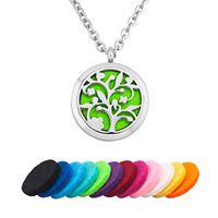 Infinite Memories Tree of Life Aromatherapy Essential Oil Diffuser Necklace Perfume Locket Pendant Stainless Steel