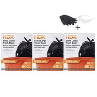 3 Pack 50 gal. Extra Large Clear Trash Bags (50-Count)