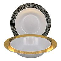 50 Disposable Plastic Bowls 14 oz. Premium Heavy Duty Disposable Dinner Bowls Reusable and Great for Parties or Weddings