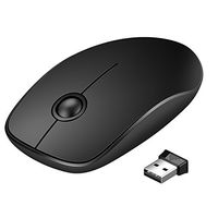 Qtuo GEPC071AB Slim Wireless Mouse with Nano Receiver, Noiseless and Silent Click with 1600 Dpi, 2.4 g