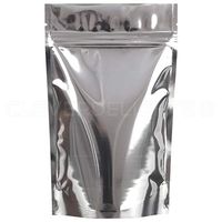 200 Pack - CleverDelights Silver Stand-Up Pouches - 5" x 8" x 2.5" - 4oz - Resealable Zipper Lock Bag