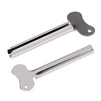 RMISODO 2 Pieces Stainless Steel Toothpaste Squeezer Metal Key Tube Squeezer Tool for Hair Color Dye Cosmetic Oil Paint