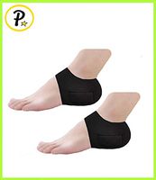 Presadee Plantar Fasciitis Heel Pain Protector with Built in Gel Silicone Cushioning Shock Absorption Sleeve (Black)