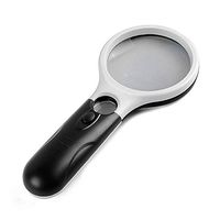 ANHPI Illuminated Handheld Reading Magnifier Elder Child Student Reading Newspaper Magnifier (10X/20X),A-83195mm