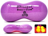 Blissful (Amethyst)(Single) Synergy Stone - Contoured Hot Stone Massage Tool - Relaxing and Therapeutic for Neck, Back, Legs, Feet - Ultra-Smooth for Massage on Skin with Oil or Over Clothes