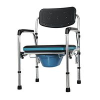 XIHAA Folding Commode Chairxihaa Old People Pregnant Women Toilet Stool Adjustable Height Bath Chair Black (Without Wheel)