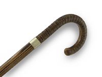 Hardwood Walking Cane/Stick w/Rattan Wrapped Handle