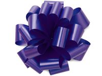 Pack Of 48, Solid Purple Hank Poly Pom Gift Bows 5" x 16 Loops Made In Usa