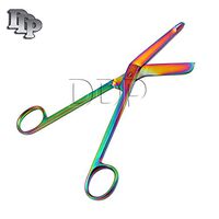 DDP Lister Bandage Scissors 7.25", Rainbow Multi/Color Stainless Steel