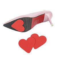 6 Pairs Women Men Red Heart-Shaped Non-Slip Self-Adhesive Shoe Grips Wear-Resistant Shoes Sole Protector Pads Cushion Sticker Tape Heel Replacement Pad Prevention