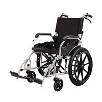 Wheelchair Lightweight Folding Portable Transport Chair with Bags Solid Tires Seatbelt Hand Brakes Comfortable Armrest Seat