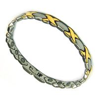 Hugs & Kisses Stainless Steel Magnetic Link Bracelet A 8.0"