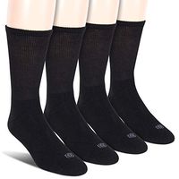 Doctor's Choice Men's Non-Binding Diabetic Circulatory Full Cushion Crew 4 Pack Black Socks, Shoe Size: 6-12.5