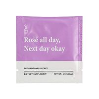 The Hangover Secret - Natural Hangover Prevention Supplement with Milk Thistle and Electrolytes - Travel-Friendly Powder Drink Mix Packet - 20-Pack, 4.5g Each - Grape