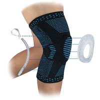 Knee Compression Sleeve with Patella Gel Pads for Women & Men Knee Brace with Side Stabilizers Knee Support for Meniscus Tear, Knee Pain, Arthritis, Running (Blue_1 Pack, Large)