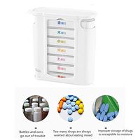 Pill Organizer, Pill Planner 7 Days Portable for Travel, Medication Box with Big Container for Pills Vitamins and Fish Oil Capsules
