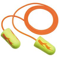 3M Ear Plugs, 200/Box, E-A-Rsoft Yellow Neon Blasts 311-1252, Corded, Disposable, Foam, NRR 33, Drilling, Grinding, Machining, Sawing, Sanding, Welding, 1/Poly Bag