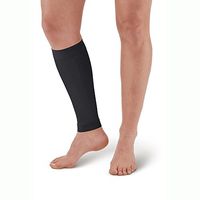 Ames Walker AW Style 510 Microfiber Compression Calf Sleeve Black Small Relieves Tired Legs Relief for strained Calf Muscles Non Binding top and Bottom welt Therapeutic Relief Improves Circulation