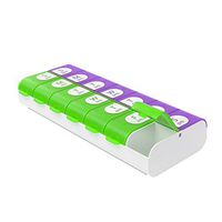 Ezy Dose Easy Fill (7-Day) Pill, Medicine, Vitamin Organizer Box | Weekly, 2 Times a Day, AM PM | Large Compartments | Colored Lids
