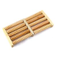 QTT Wooden Five-Row Foot Massage, Roller Massage Wheel to Relieve Foot Fatigue (5 Pcs)