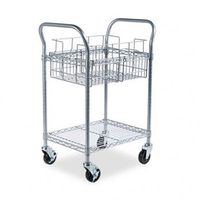 Safco Heavy-Duty Steel Wire Mail Cart CART,MAIL,26 3/4,MGY (Pack of2)
