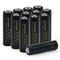 BAOBIAN AA NiCd 1000mAh 1.2V Rechargeable Solar Batteries for Outdoor Solar Lights,Garden Lights, Remotes, Mice (12PCS AA 1000mAh)