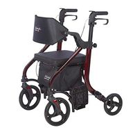 Lifestyle Mobility Aids Deluxe Translators - 2 in 1 Rollator Transport Chairs (Laser Red)