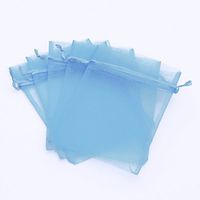 100 pcs 3x4" (8x10cm) Organza Bags Wedding Favor Bags Party Gift Bags Candy Bag Jewelry Pouch Drawstring Bag FB777 (Light Blue - FB044)