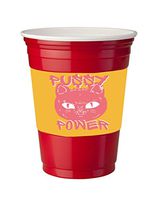 4 Pack of Vinyl Decal Stickers for Disposable Cups/Pussy Power Pink Woman's March