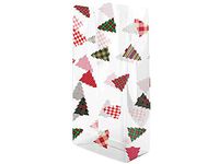 Christmas Cello Bags 100 Count - Small - Plaid Trees