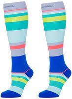 Compression Socks Men & Women - Solid Colors - Perfect For Nurses, Runners, Athletes, Diabetics, Travelers - 20–30 mmHG Graduated Compression (Ocean Stripes, X-Large)