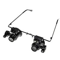 Head-Mounted Magnifier 20x Telescope Led Light Goggle Reading Glasses Watch Repair Jewelry Appraisal Glasses