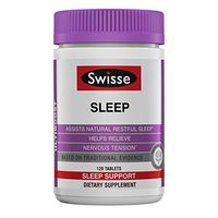 Swisse Ultiboost Sleep Supplement | Herbal Based Bedtime Sleep Aid | Magnesium, Valerian Root, Licorice | 120 Tablets