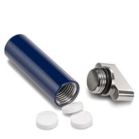 Cielo - Designer Navy Blue Pill Case Keychain Pill Holder for Medicine, Allergy Pills, Ibuprofen, Aspirin - Made in The USA, Cielo's Pill Container Keychain Pill Fob is The Best!