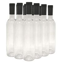 Plastic Wine Bottles & Screw Caps, Clear, 750ml - Pack of 48