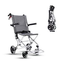 Oceanindw Aluminium Wheelchair - Lightweight Foldable Frame Easy Storage, Weighs only 7kg Portable Transit Travel Chair, Attendant handbrakes