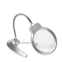 Loupe Reading Magnifier, Multifunction with Rotating Arm Dual Lens 2X 6X Magnifier with LED Lights Elderly Reading Repair Desktop Reading Magnifying Glass