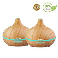Essential Oil Diffuser,XPLUS 300ml Ultrasonic Aroma Diffuser Cool Mist Humidifier Aromatherapy Diffusers for Office Home Baby Bedroom Living Room Yoga Spa (24B 2 Pack)