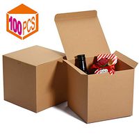 MESHA Kraft Boxes，Brown Gift Boxes 6 x 6 x 6 inches, Paper Gift Boxes with Lids for Gifts, Crafting, Cupcake Boxes (100)