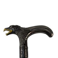 Treasure Gurus Silver Metal American Bald Eagle T Handle Cane 2pc Shaft Travel Walking Stick