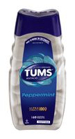 TUMS Antacid Chewable Tablets for Heartburn Relief, Ultra Strength, Peppermint, 160 Tablets