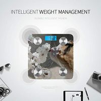 Cat and Flowers of The Blossom Cherry Body Fat Percentage Weight Scale Bathroom Body Scale Tracks 8 Key Compositions Analyzer Sync with Fitness Apps 400 Lbs