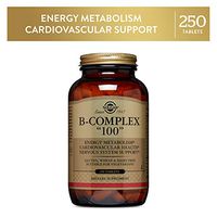 Solgar B-Complex "100", 250 Tablets - Heart Health - Nervous System Support - Supports Energy Metabolism - Non GMO, Vegan, Gluten Free, Dairy Free, Kosher, Halal - 250 Servings