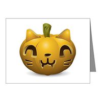 Note Cards (20 Pack) Kitty Cat Halloween Jack-O-Lantern